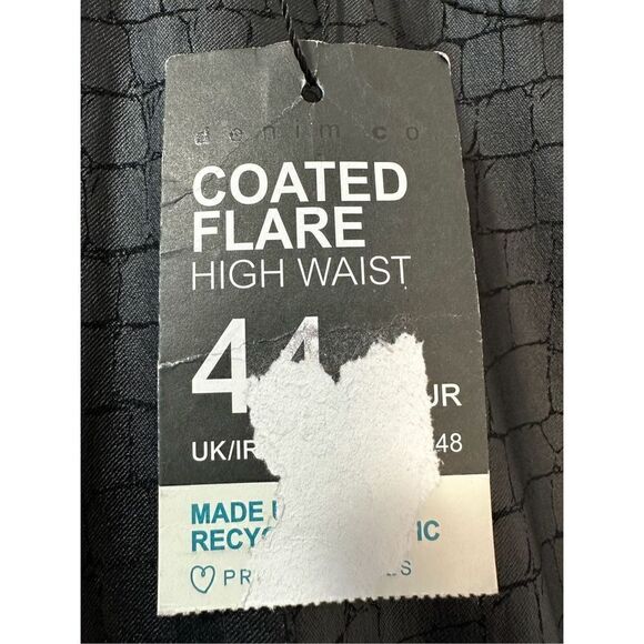 Primark women’s faux leather high waisted black flare pants size 12 NWT #38-0976 - Picture 5 of 9